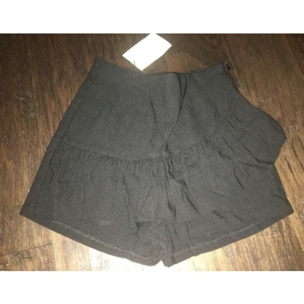 Bershka Black Ruffled Front Shorts Size 2